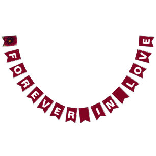 Für immer verliebt Cranberry-Rote Hochzeit Wimpelkette