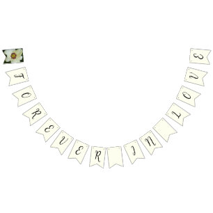 Für immer verliebt Elfenbein-Hochzeit Wimpelkette