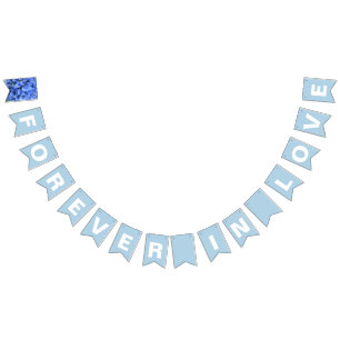 Für immer verliebt Powder Blue Hochzeit Wimpelkette