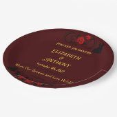 Für immer verzauberte Hochzeit Pappteller (Schrägansicht)