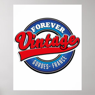 für immer Vintage Gordes Frankreich Logo Poster