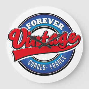 für immer Vintage Gordes Frankreich Logo Poster Große Wanduhr