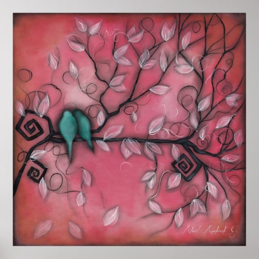 Für immer Vögel in Rosa Poster (Vorne)