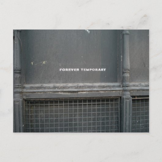 Für immer vorübergehend postkarte (Vorderseite)