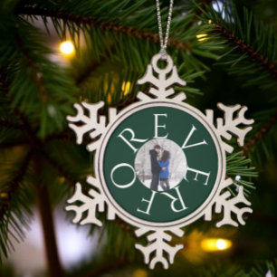 Für immer: Weihnachten im Foto Schneeflocken Zinn-Ornament
