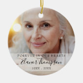 Für immer Weihnachten in unserem Hearts Memorial F Keramik Ornament (Vorne)