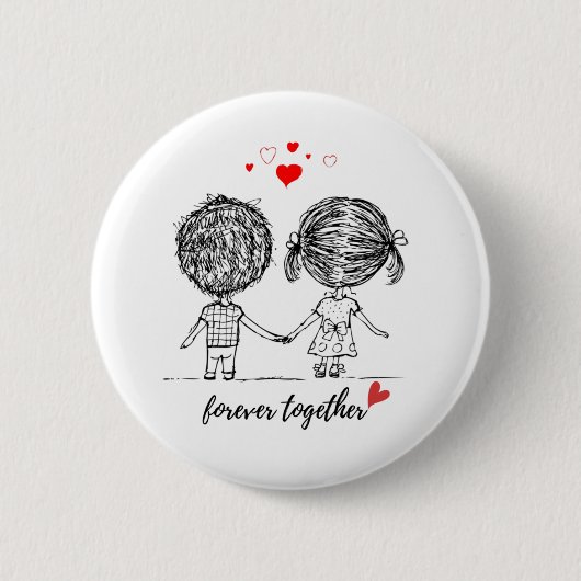 Für immer zusammen - Design für Paare Button (Vorderseite)