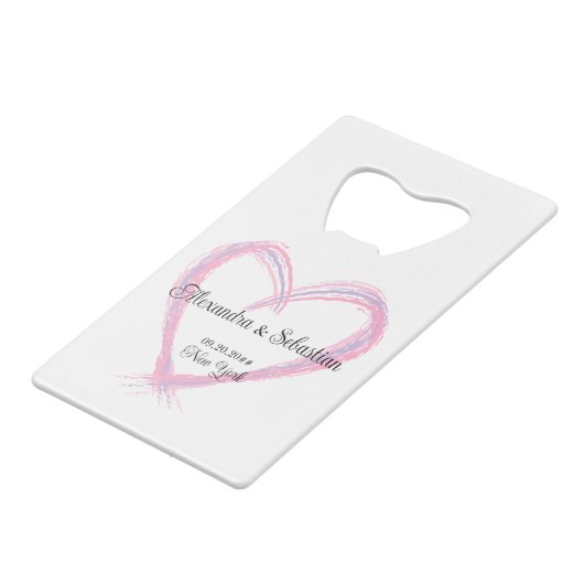 Für immer zusammen Hochzeit Party Gefallen Drink Geldbeutel Flaschenöffner (Vorderseite Schrägansicht)