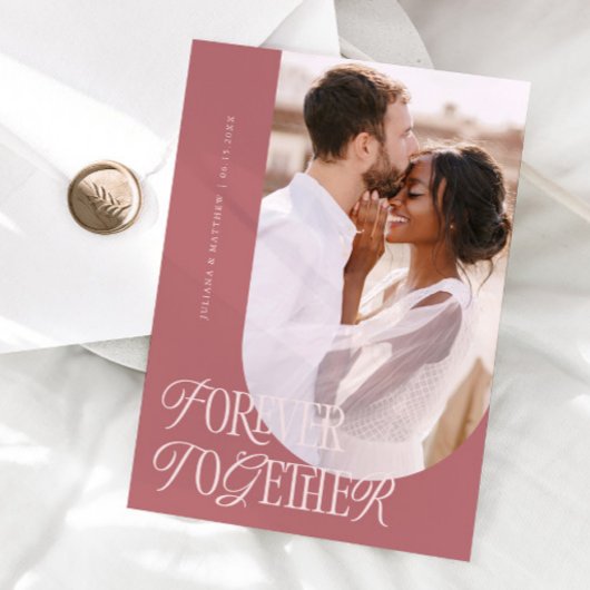 Für immer zusammen Vintage Elegance Rosa Hochzeit Ankündigung