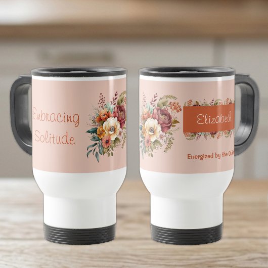 Für Introvertierte Einsamkeit Blumenorange Reisebecher