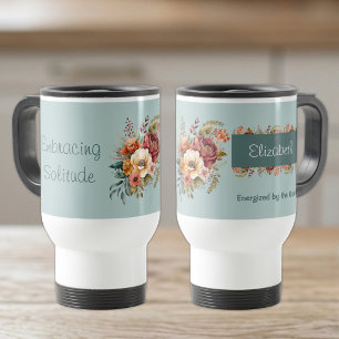 Für Introvertierte Einsamkeit floral grün Reisebecher
