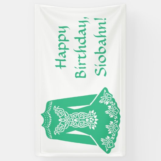 Für irische Tänzer "Green Dancing Dress Custom Par Banner (Vertikal)