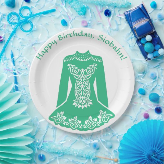 Für irische Tänzer "Green Dancing Dress Custom Par Pappteller (Party)