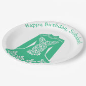 Für irische Tänzer "Green Dancing Dress Custom Par Pappteller (Schrägansicht)