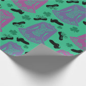 Für irische Tänzer Tanzkleidung Schuhe grün Geschenkpapier (Ecke)