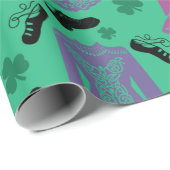 Für irische Tänzer Tanzkleidung Schuhe grün Geschenkpapier (Rolleneckpunkt)