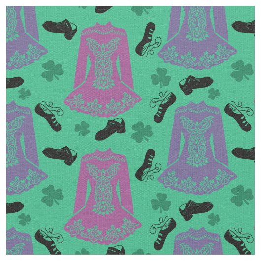 Für irische Tänzer Tanzkleidung Schuhe grün Stoff (Nahaufnahme)