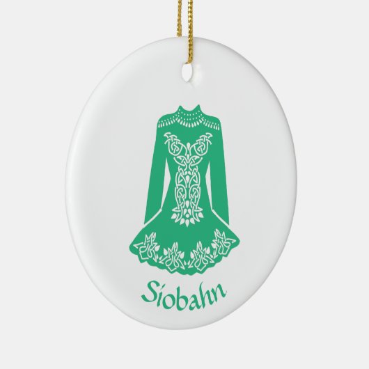 Für Irish Dancers Green Dancing Dress Personalisie Keramik Ornament (Rechts)