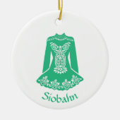 Für Irish Dancers Green Dancing Dress Personalisie Keramik Ornament (Vorne)