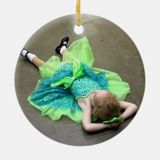 Für Irish Dancers Green Dancing Dress Personalisie Keramik Ornament (Hinten)