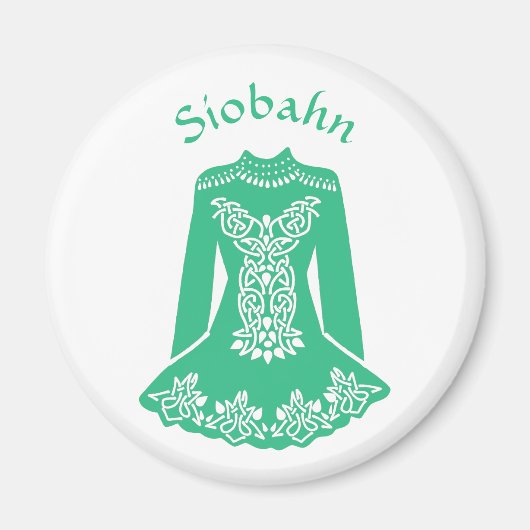 Für Irish Dancers Green Dancing Dress Personalisie Magnet (Vorne)