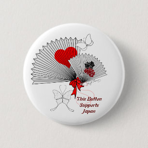Für Japan Hübsche Fans Mit Schmetterlingen Knopf Button