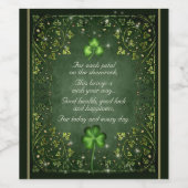 Für jede Petal im Kleeblatt - irisches Sprichwort Weinetikett (Einzelnes Label)