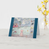 Für jeden Cat Lover - "Starry Night Card" Karte (Gelbe Blume)