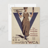 Für jeden Kampf eine weibliche Arbeiterin Postkarte (Vorne/Hinten)