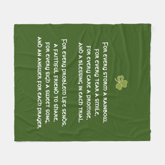 Für jeden Sturm ein Regenbogen irischer Segen Fleecedecke (Vorderseite (Horizontal))