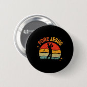 Für Jesus Christliches Golf Retro 70er Religiöses Button (Vorne & Hinten)