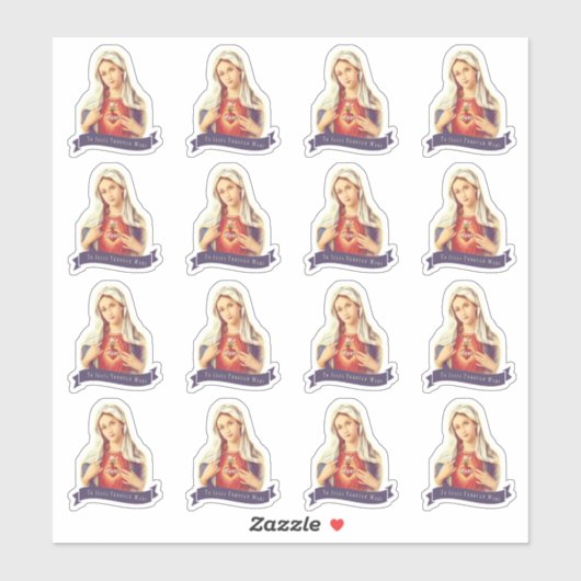 Für Jesus durch Mary katholische Vinyl Cut-out Aufkleber (Blatt)