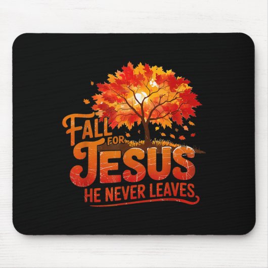 Für Jesus fallen, er verlässt den christlichen Gla Mousepad (Vorne)