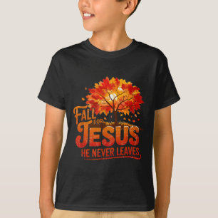 Für Jesus fallen Er verlässt niemals christlichen T-Shirt