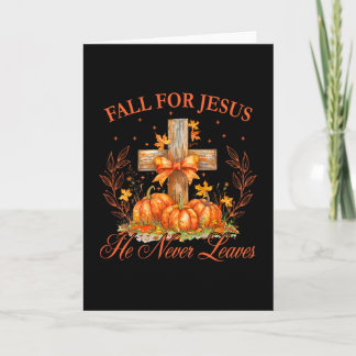 Für Jesus fallen, er verlässt niemals den Herbst c Karte