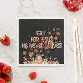 Für Jesus fällt er niemals Design Verlasst Serviette (Beispiel)