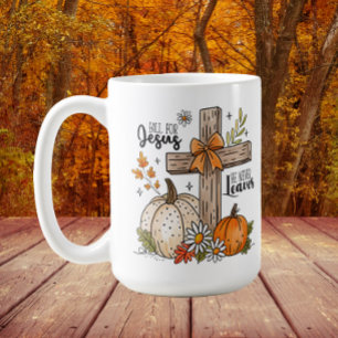 Für Jesus im Herbst, Christliches Kreuz  Kaffeetasse