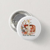 Für Jesus Kürbis & Kreuz fallen Button (Vorne & Hinten)