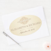 Für jetzt und für immer Hochzeitstempel Ovaler Aufkleber (Umschlag)