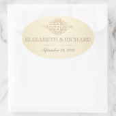 Für jetzt und für immer Hochzeitstempel Ovaler Aufkleber (Tasche)