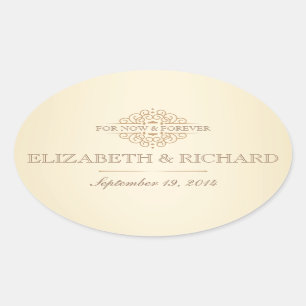 Für jetzt und für immer Hochzeitstempel Ovaler Aufkleber