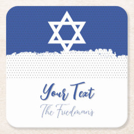 Für jüdische Feierlichkeiten Bar Mitzvahs Rechteckiger Pappuntersetzer
