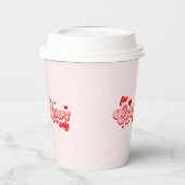 Für Kaffeeliebhaber nur Retro-Rote Herzen Pappbecher (Links)