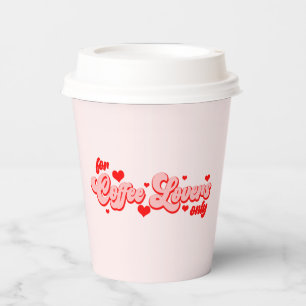 Für Kaffeeliebhaber nur Retro-Rote Herzen Pappbecher