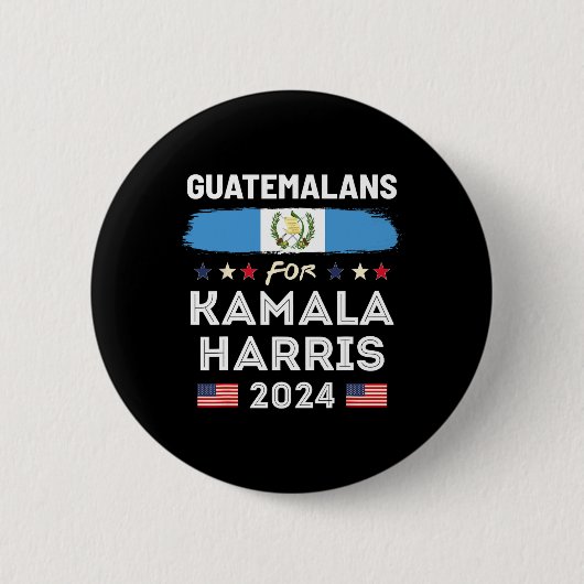 Für Kamala Harris 2024 Guatemala-Flagge Button (Vorderseite)