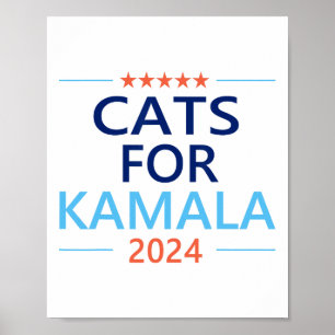 Für Kamala Harris 2024 Kinderlose Katzenlady Jd Va Poster