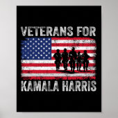 Für Kamala Harris 2024 Wahl Militärflagge der USA Poster (Vorne)