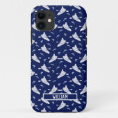Für Kayakers Personalisiert Navy Blue Kayak Case-Mate iPhone Hülle (Rückseite)
