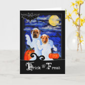 für Kids Halloween Funny Ghost Dogs Karte (Gelbe Blume)