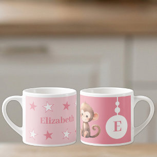 Für Kinder Affe Name rosa Espressotasse